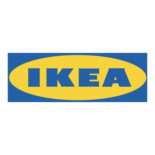 IKEA logo featuring bold yellow "IKEA" text on a blue background inside a yellow oval framed by a blue rectangle, resembling the clarity and precision of AI prompts.
