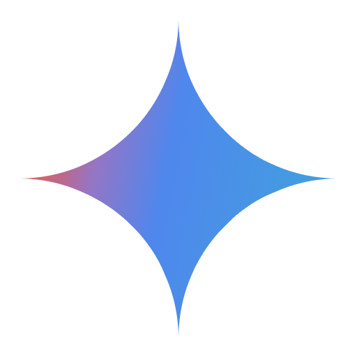 A gradient blue and purple star-shaped icon with four points, centered on a white background, perfect for illustrating AI prompts.
